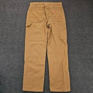 VTG Dickies Mens Duck Carpenter Pants Mens 33x32 Brown Tan Straight Leg Workwear
